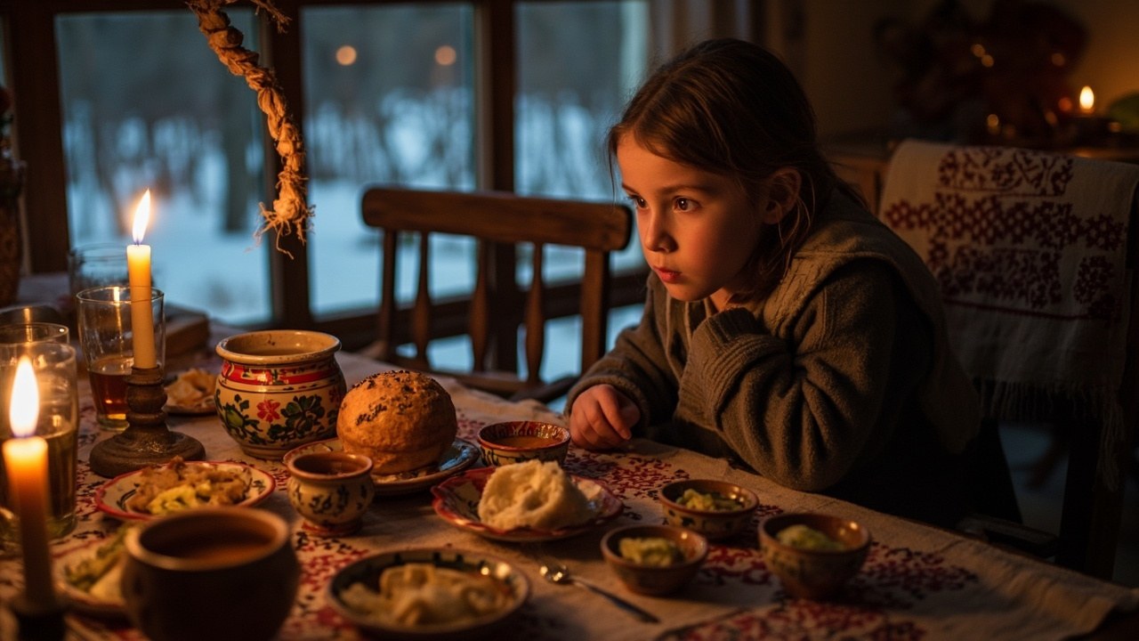 Святвечір: кутя, свічка та родина за столом