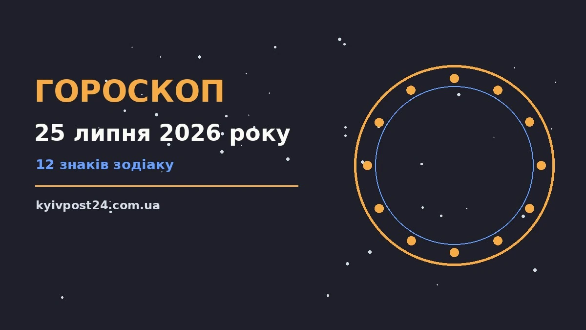 Астрологічний гороскоп на 25 липня 2026 року для дванадцяти знаків зодіаку