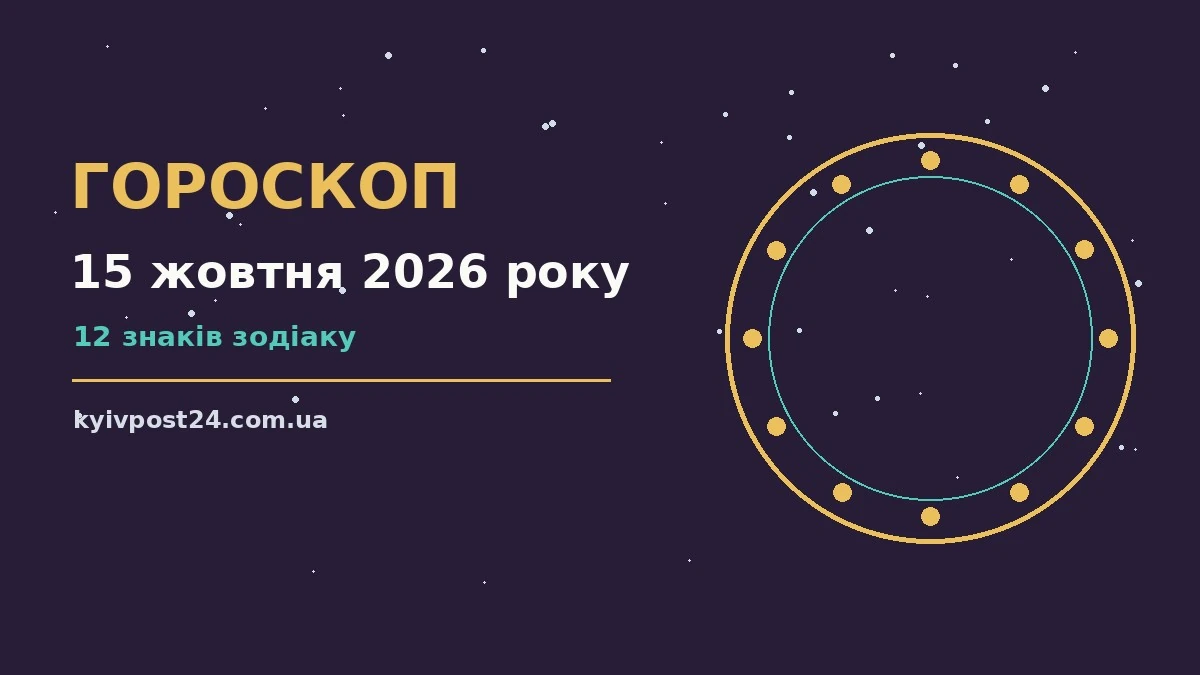 Зоряний гороскоп на 15 жовтня 2026 року для дванадцяти знаків зодіаку