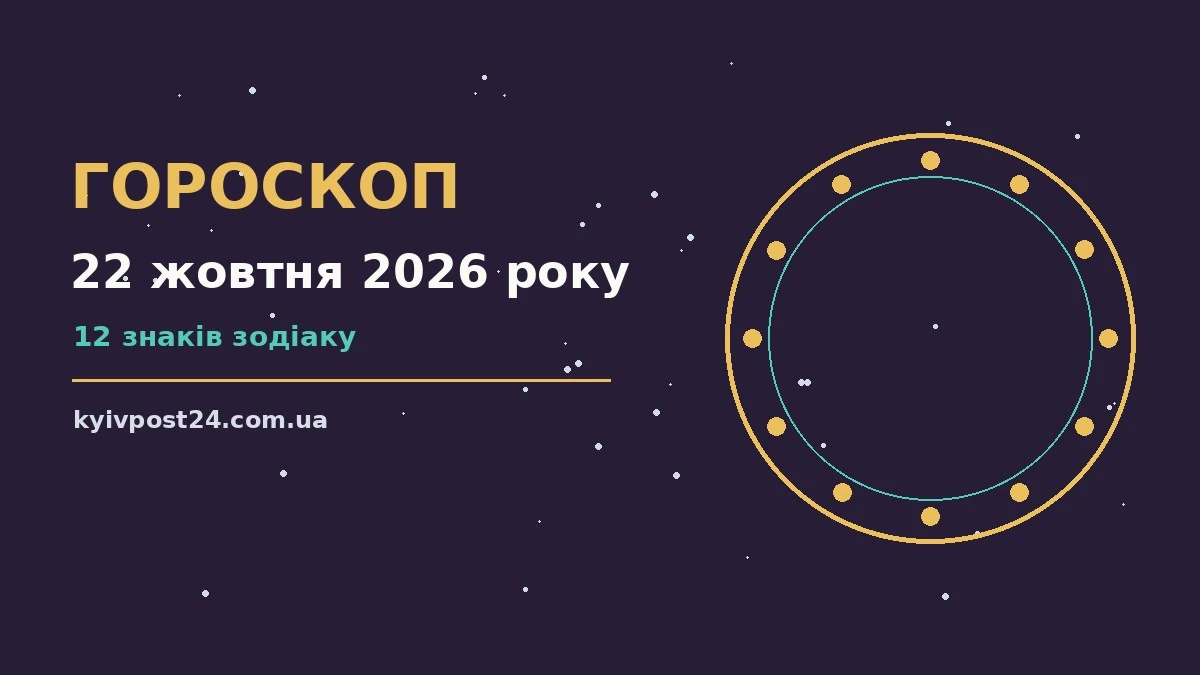 Зоряне небо над Києвом увечері 22 жовтня 2026 року як символ щоденного гороскопу
